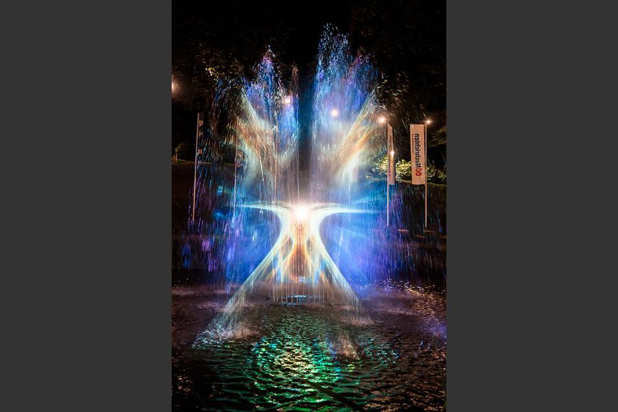 Lichtshow Springbrunnen Clam-Rock 2019